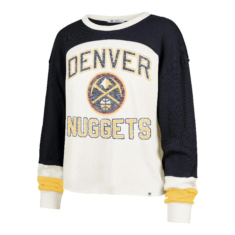 DENVER NUGGETS ARENA CURVE '47 TONI LONG SLEEVE TEE WOMENS Rayon Velvet Corduroy