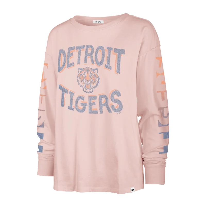 DETROIT TIGERS CLOUD NINE '47 SOA LONG SLEEVE TEE WOMENS Asymmetrical Pockets Print