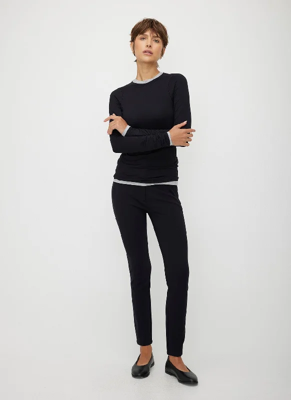Embrace Long Sleeve Crewneck Tee Striped Floral Plaid