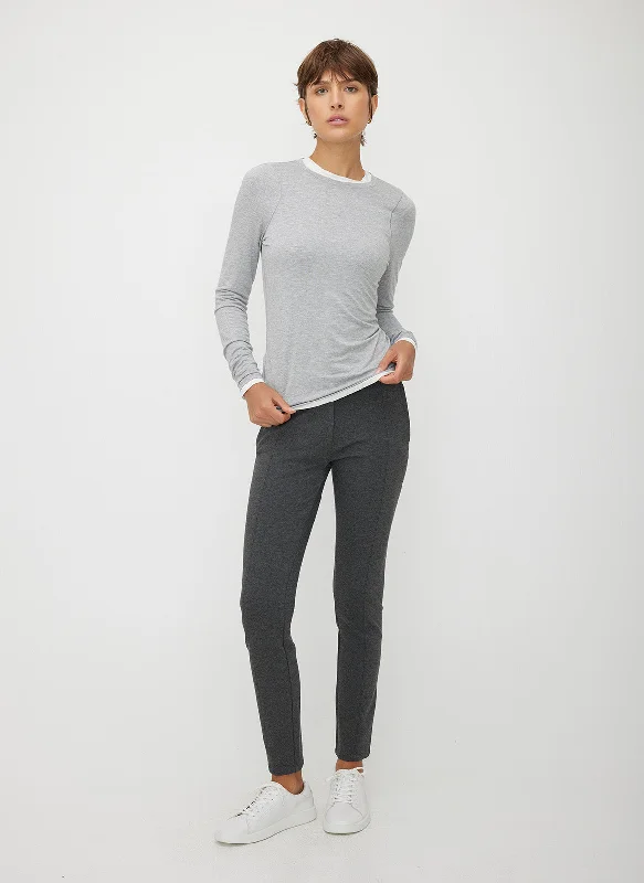 Embrace Long Sleeve Crewneck Tee Mesh Blend Leather Blend Suede Blend
