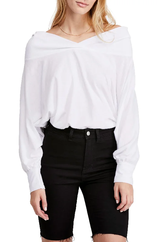Free People Sequoia Long Sleeve T-Shirt Chenille Blend Fleece Blend Nylon Blend