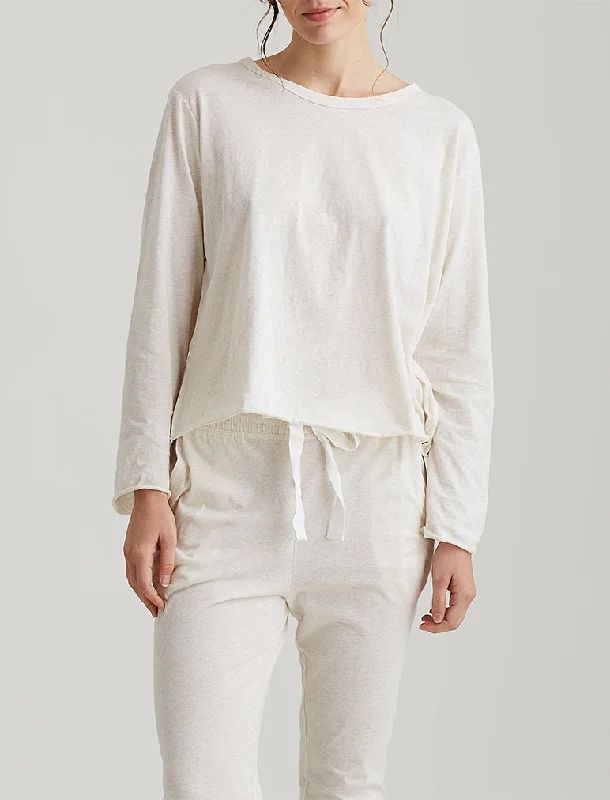 Jada Organic Cotton Boxy Long Sleeve Tee Knit Fabric Woven Fabric Fleece Fabric