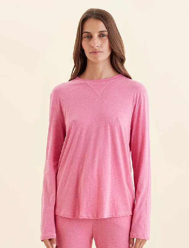Jada Organic Cotton Knit Long Sleeve Tee Thin T-Shirt Open Front Quick Dry