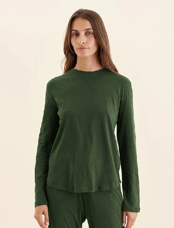 Jada Organic Cotton Knit Long Sleeve Tee Terry Blend Velvet Blend Canvas Blend