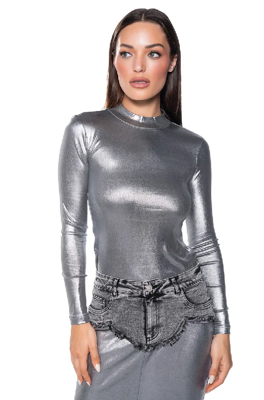 JUST LIKE MAGIC SLINKY TURTLENECK LONG SLEEVE TEE Graphic Embroidered Appliqued