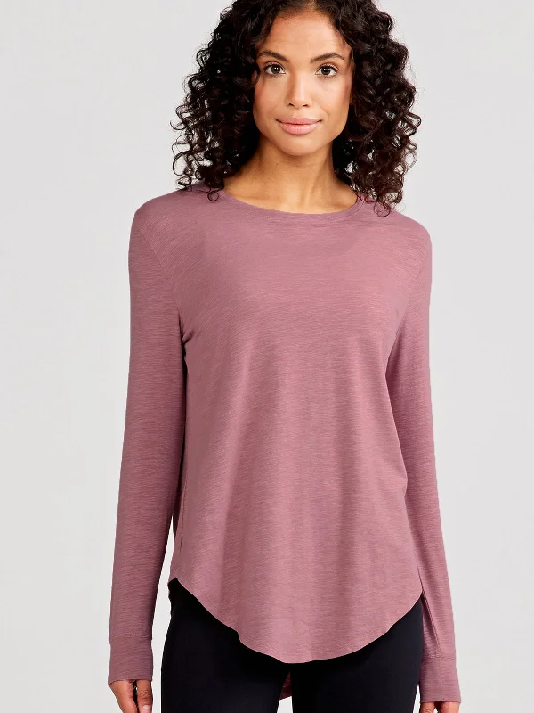Longline Long Sleeve T-Shirt Anti-Shrink Durable Soft