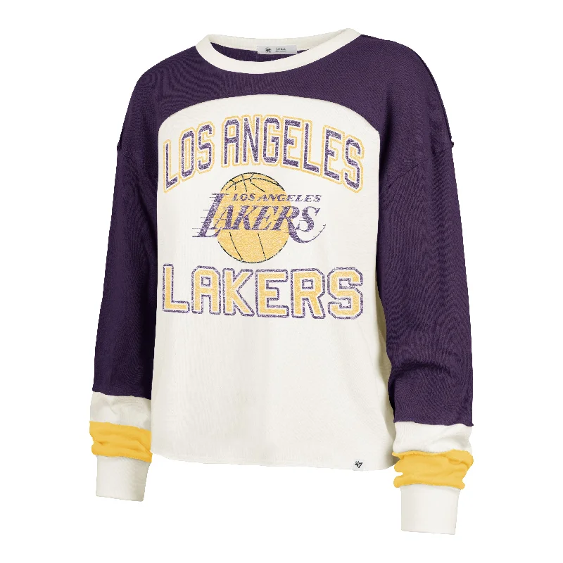 LOS ANGELES LAKERS ARENA CURVE '47 TONI LONG SLEEVE TEE WOMEN Iron Safe Non-Iron Wrinkle Free LOS ANGELES LAKERS ARENA CURVE '47 TONI LONG SLEEVE TEE WOMEN Iron Safe Non-Iron Wrinkle Free