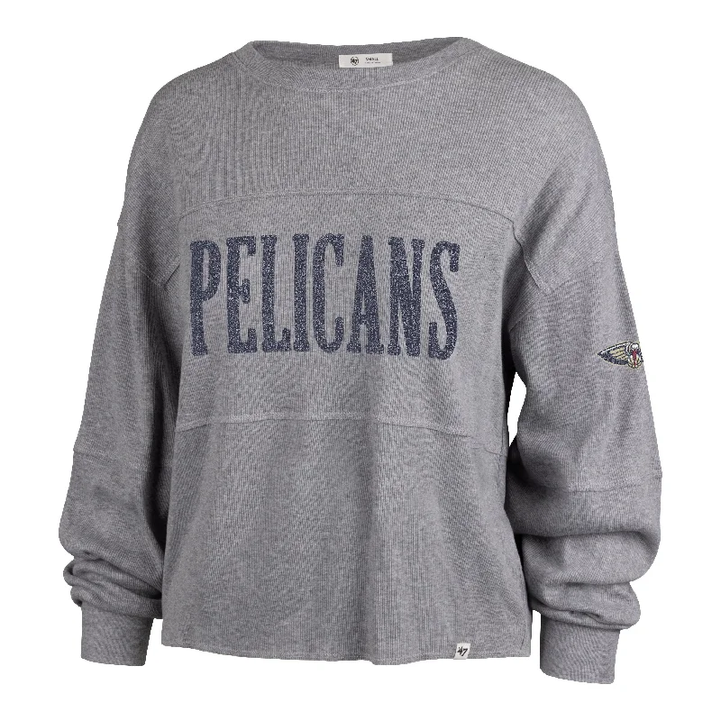 NEW ORLEANS PELICANS '47 JADA LONG SLEEVE TEE WOMENS Chenille Brocade Lace
