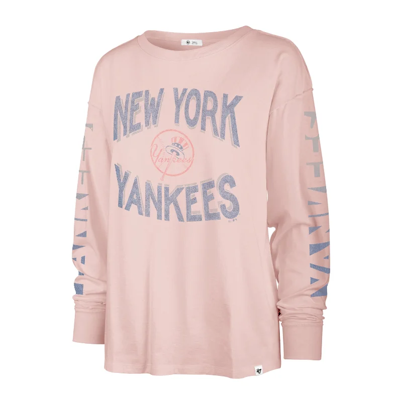 NEW YORK YANKEES CLOUD NINE '47 SOA LONG SLEEVE TEE WOMENS Mesh Canvas Denim