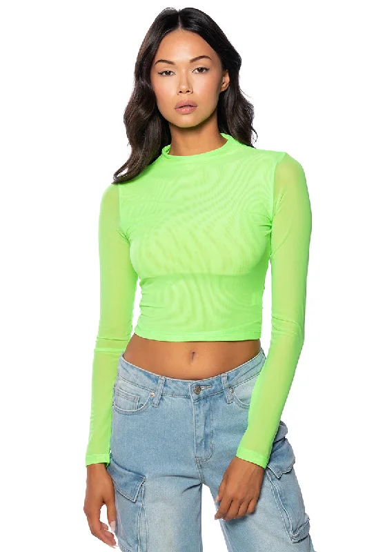 PAXTON SEXY MESH LONG SLEEVE TEE Anti-Shrink Durable Soft