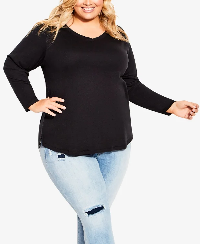 Plus Size V Neck Essential Long Sleeve T-Shirt Rayon Fabric Velvet Fabric Corduroy Fabric Plus Size V Neck Essential Long Sleeve T-Shirt Rayon Fabric Velvet Fabric Corduroy Fabric