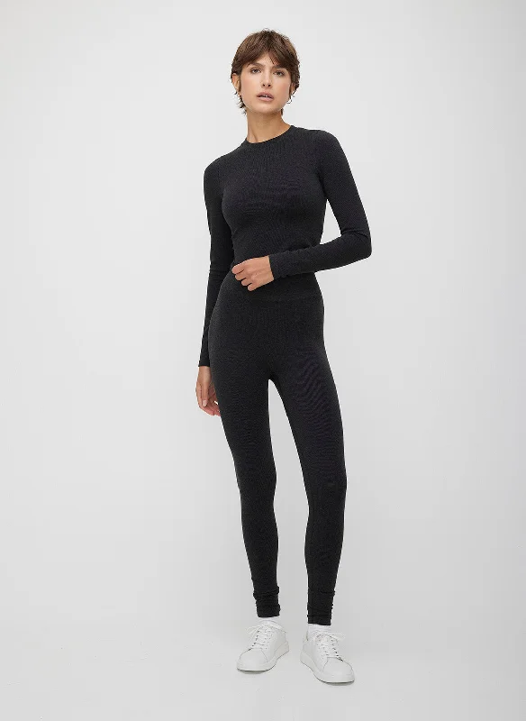 Seamless Cropped Long Sleeve Tee Lace Blend Ribbed Blend Corduroy Blend