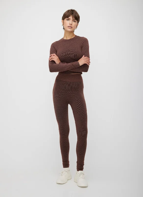 Seamless Cropped Long Sleeve Tee Nylon Fabric Polyester Fabric Spandex Fabric