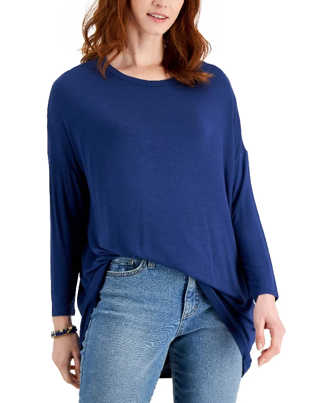 Style & Co Petite Oversized Long Sleeve T-Shirt3 Front Pockets Side Pockets Patch Pockets Style & Co Petite Oversized Long Sleeve T-Shirt3 Front Pockets Side Pockets Patch Pockets