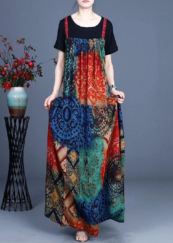 Summer Pleated And irregular Suspender Skirt + T-shirt Spandex Blend Rayon Blend Denim Blend Summer Pleated And irregular Suspender Skirt + T-shirt Spandex Blend Rayon Blend Denim Blend