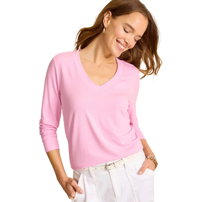 Tommy Bahama Women's Kauai Jersey Long Sleeve V-Neck T-Shirt - Primrose Pink Jersey Fabric Tulle Fabric Batik Fabric Tommy Bahama Women's Kauai Jersey Long Sleeve V-Neck T-Shirt - Primrose Pink Jersey Fabric Tulle Fabric Batik Fabric