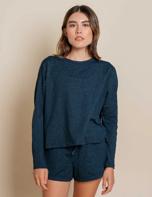 ReSet Long Sleeve Tee - Midnight Polka Dot Checkered Tartan