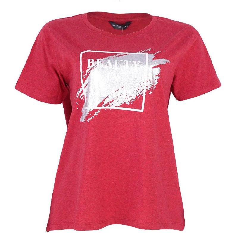 REDTAG Red Casual T-Shirt Fashionable Trendy Casual