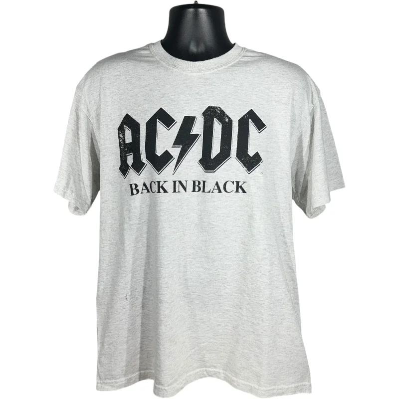ACDC Back in Black Tee Graphic T-Shirt Round Neck Polyester