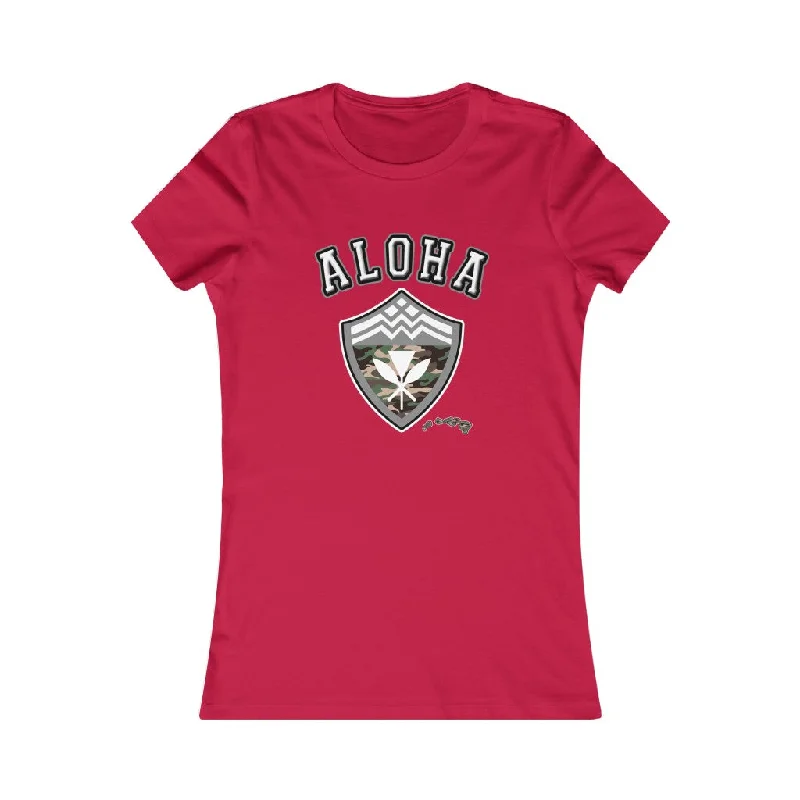 Aloha Camo Shield Women's Favorite Tee Elasticated Padded Insulated