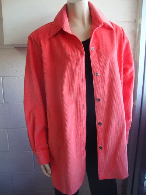 Cord Jacket-Shirt (PINK only) Cashmere Blend Cotton Blend Poly Blend
