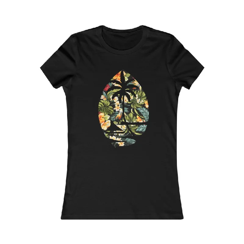 Floral Guam Womens Tee Print Jacquard Patchwork