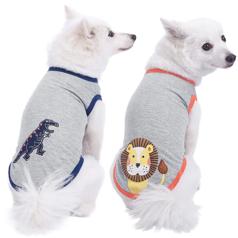 Forest Fun Dog T-Shirts, 2 Pack Fitted T-Shirt Seamless Stretchy