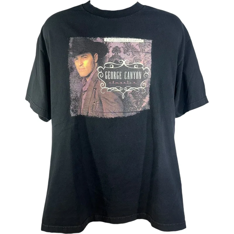 George Canyon "In A Quiet Room" Tour Tee 2007 Notch Collar Peter Pan Collar Cowl Neck