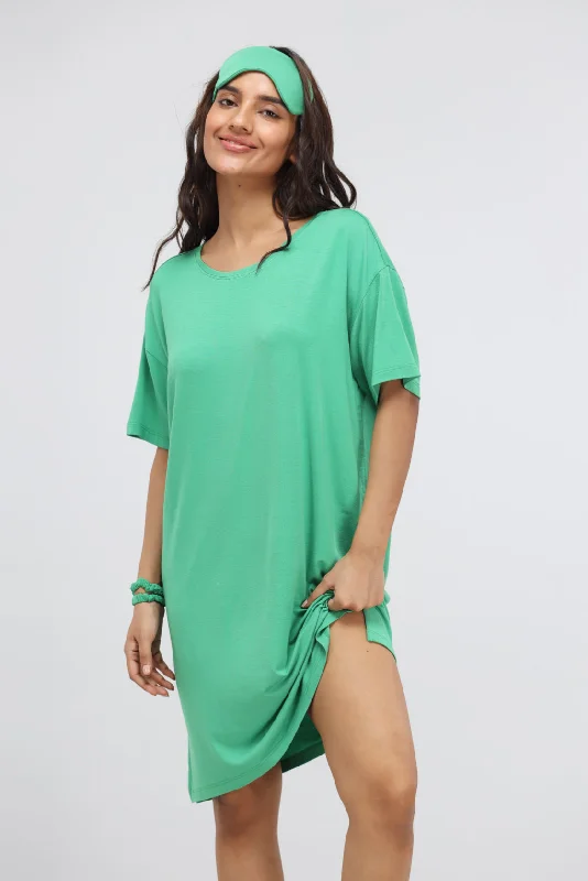 Green Bee Modal T-Shirt Dress Fashionable Trendy Casual