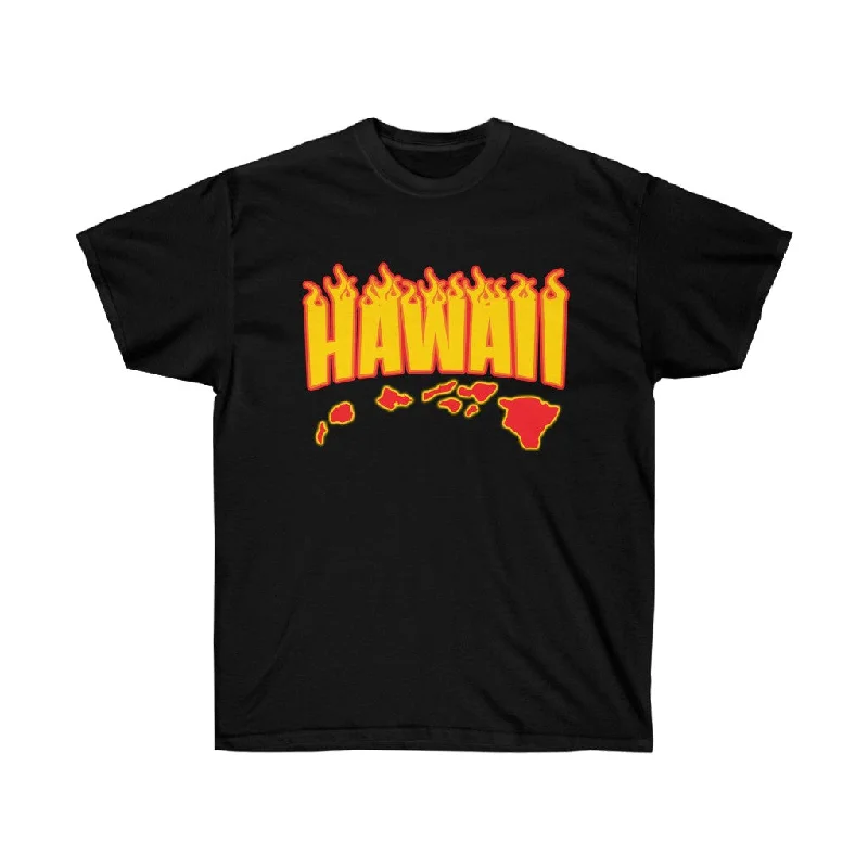 Hawaii Fire Unisex Ultra Cotton Tee Thin T-Shirt Open Front Quick Dry
