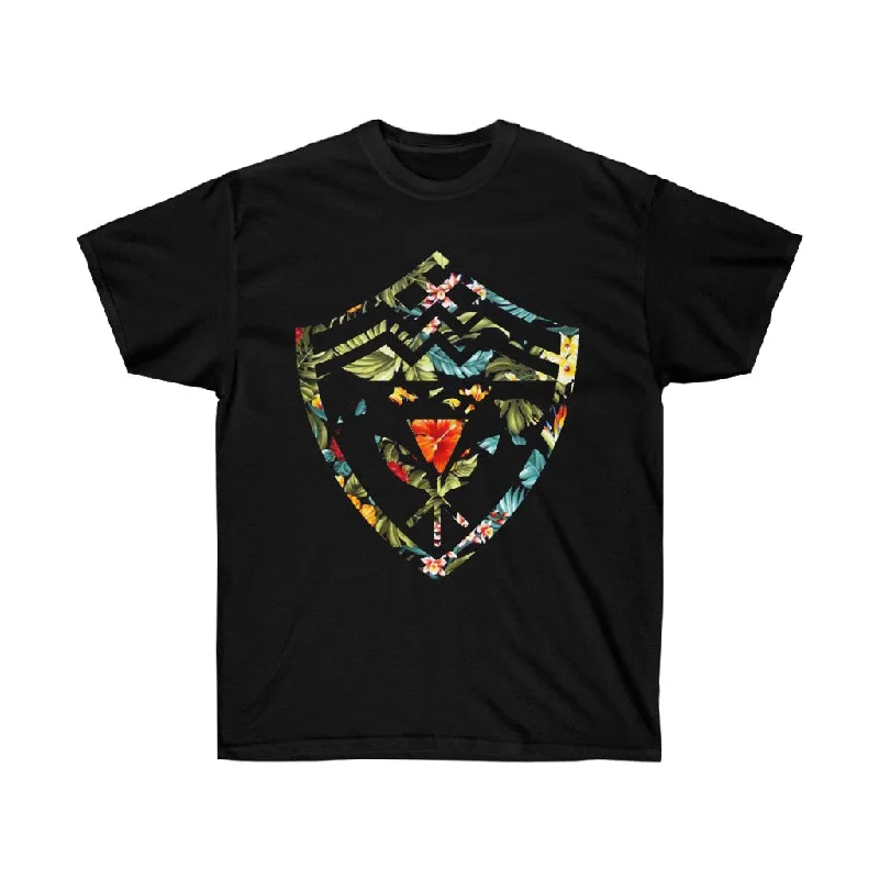 Hawaii Floral Shield Unisex Ultra Cotton Tee Rayon Velvet Corduroy