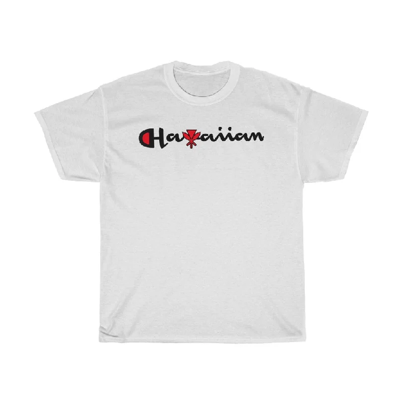 Hawaiian Kanaka Black print Tee Front Pockets Side Pockets Patch Pockets