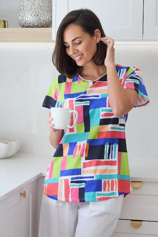 Here Comes Summer Tee - Building Blocks Collared Crew Neck Turtle Neck