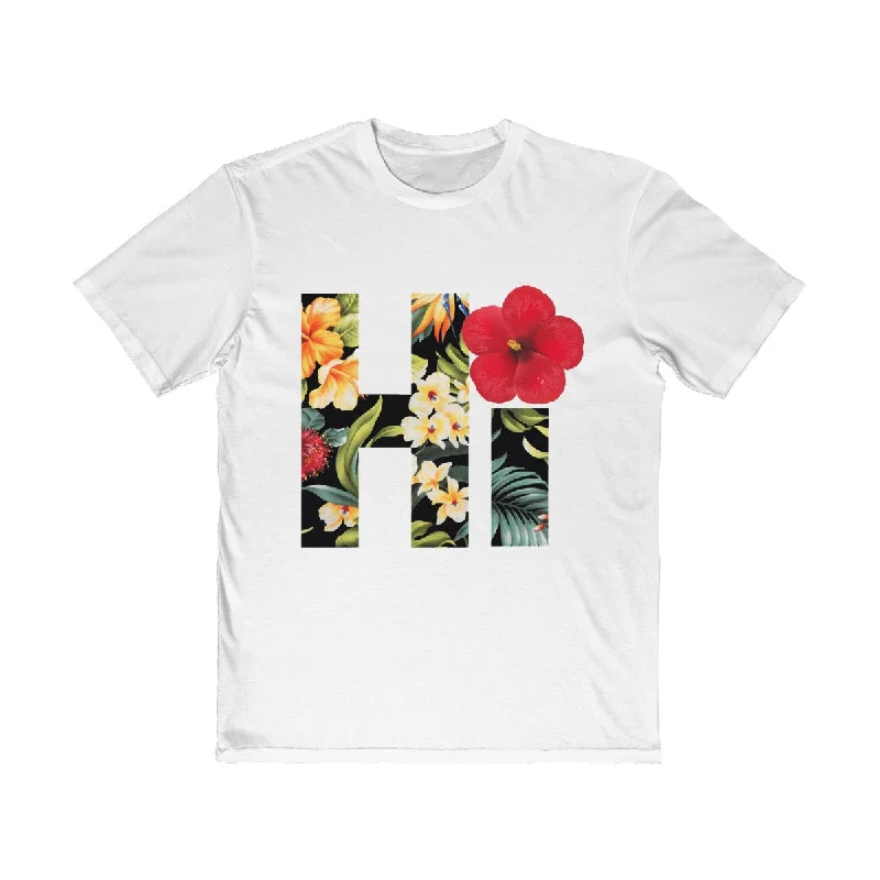 Hi Floral Tee Unisex Houndstooth Herringbone Solid