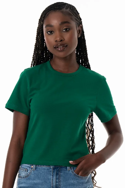 Fitted T-Shirt _ 153812 _ Green Print Jacquard Patchwork
