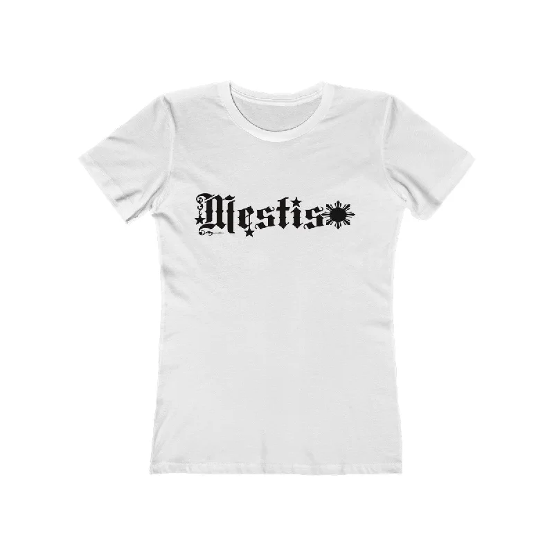Mestisa Sun and Star Women's The Boyfriend Tee Black Font Solid Color Striped Floral