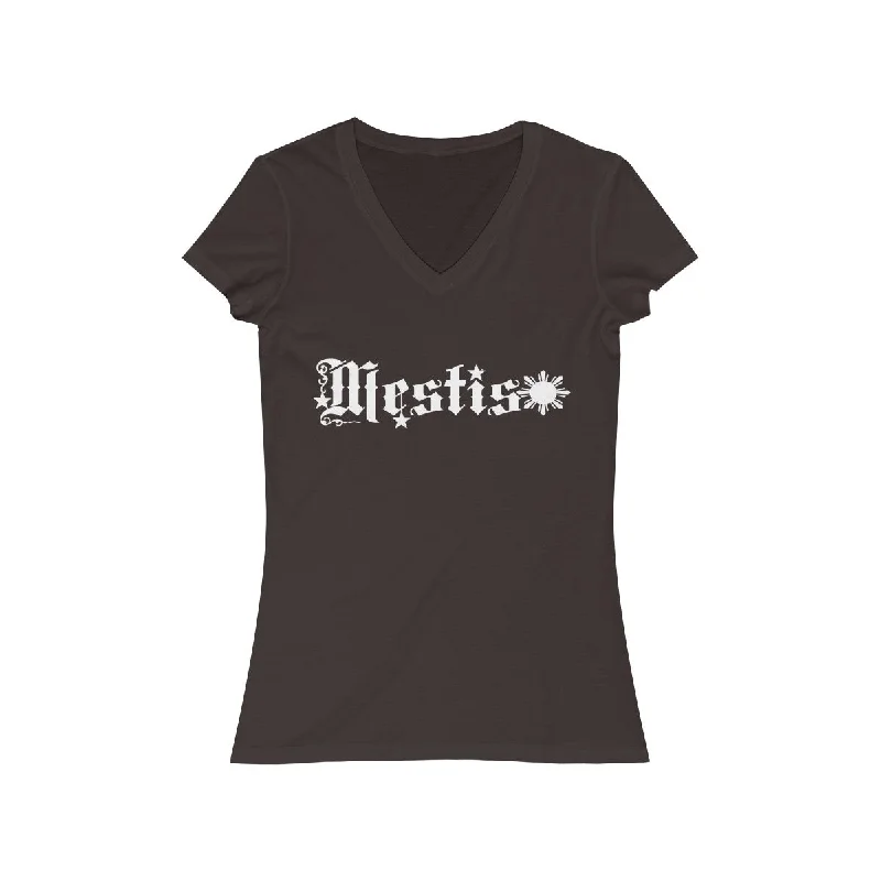 Mestiso Women's Jersey Short Sleeve V-Neck Tee Modern Contemporary Chic