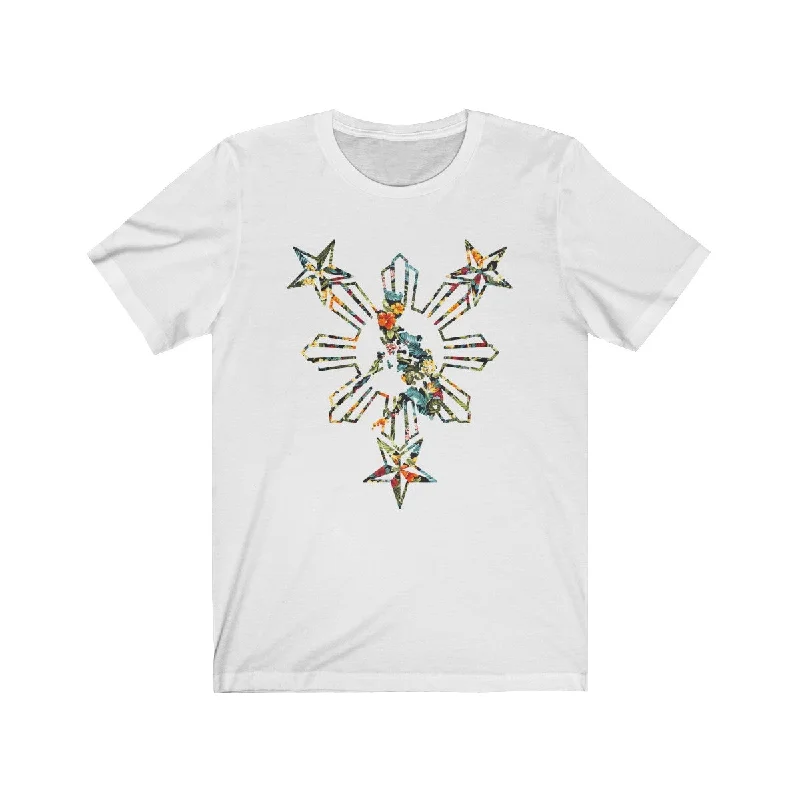 Philippines Floral Unisex Jersey Short Sleeve Tee Print Jacquard Patchwork