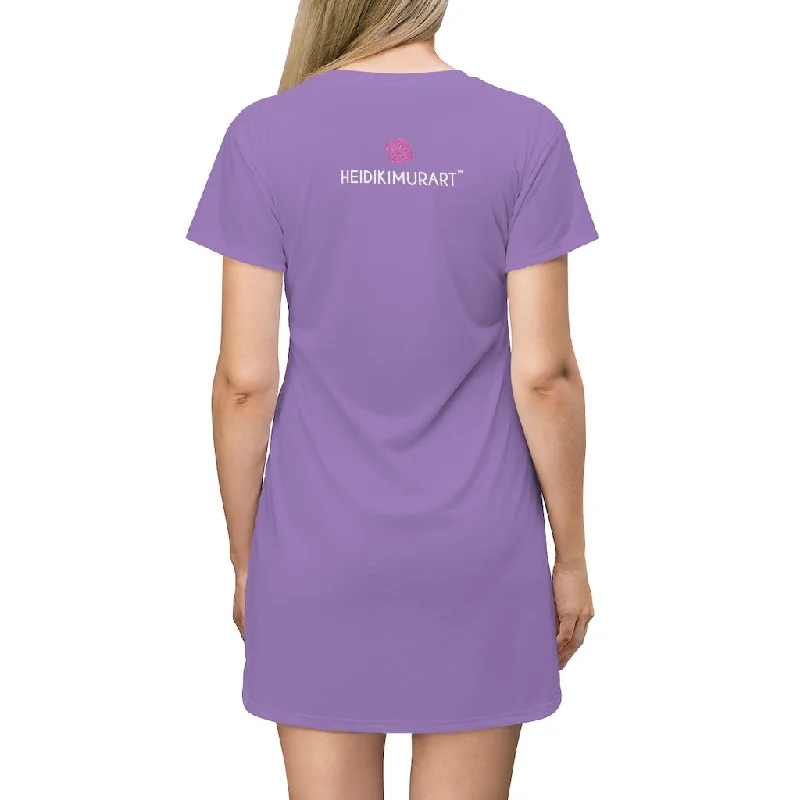 Purple T-Shirt Dress, Solid Color Crewneck Best Oversized Long Tee Shirt Dress For Women - Made in USA Ribbed T-Shirt High Neck Heavyweight Purple T-Shirt Dress, Solid Color Crewneck Best Oversized Long Tee Shirt Dress For Women - Made in USA Ribbed T-Shirt High Neck Heavyweight