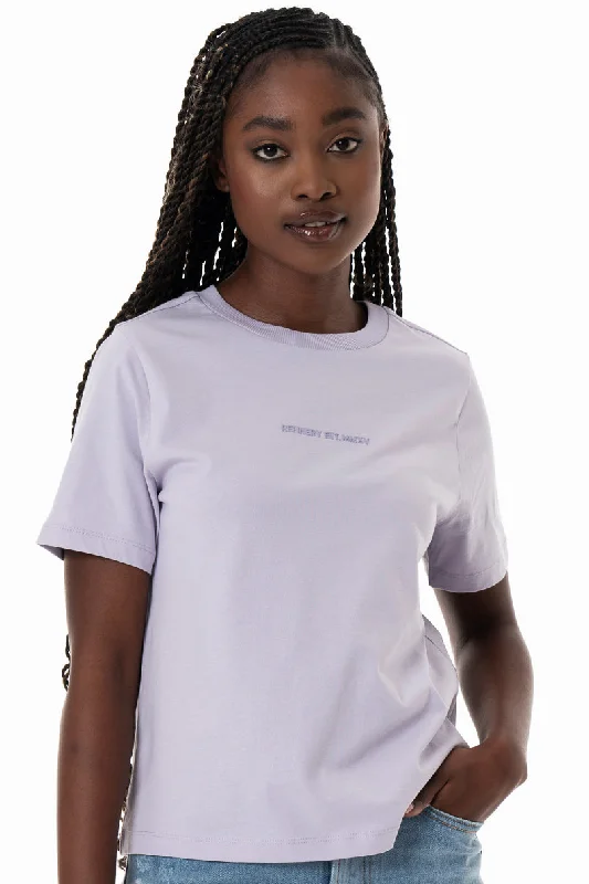 Slim Fit T-Shirt _ 154363 _ Lilac Solid Color Striped Floral