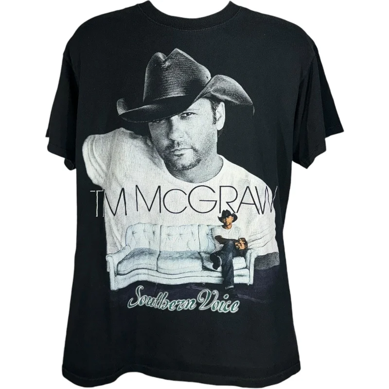 Tim McGraw Southern Voice Tour Tee 2010 Collared Crew Neck Turtle Neck