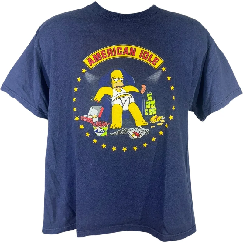 Vintage "American Idle" Simpsons Tee Houndstooth Herringbone Solid