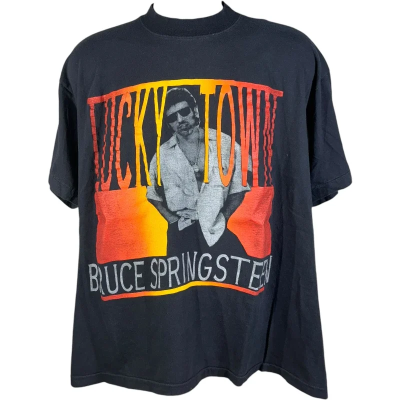Vintage Bruce Springsteen Lucky Town Tour Tee 1992 Seamless Knitted Crochet