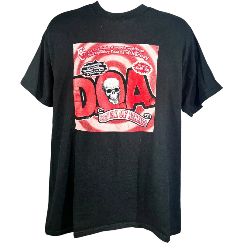 Vintage D.O.A. Festival Of Atheists Album Promo Tee Striped Floral Plaid