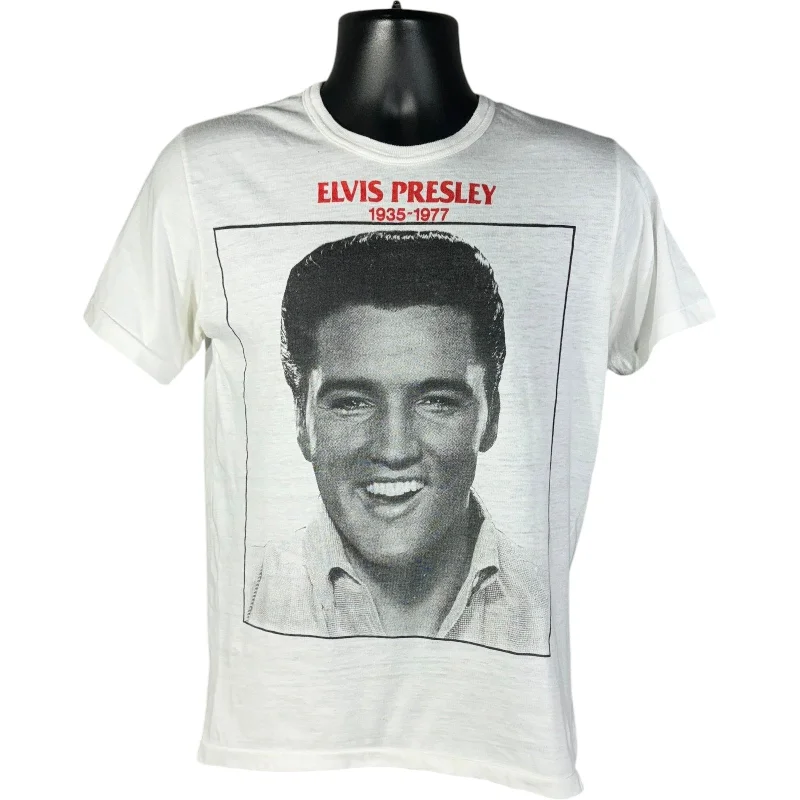 Vintage Elvis Presley Big Face In Memorandum Tee Striped Floral Plaid