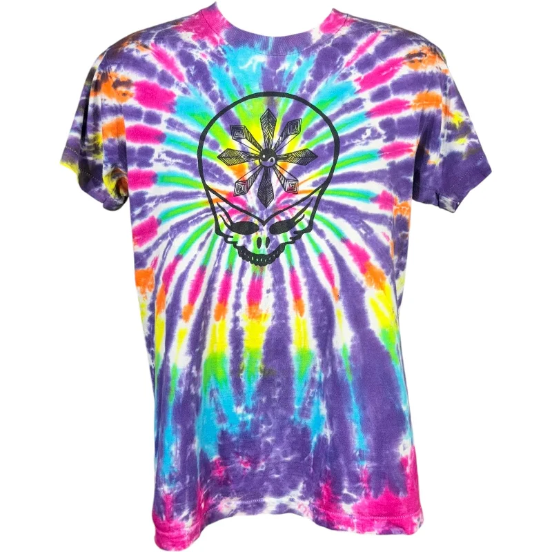 Vintage Grateful Dead Skull Tie Dye Tee 80s Boxy Fit Fitted Loose
