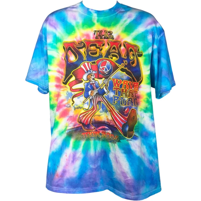 Vintage Grateful Dead "Wave That Flag" Tie Dye Tour Tee Chenille Blend Fleece Blend Nylon Blend Vintage Grateful Dead "Wave That Flag" Tie Dye Tour Tee Chenille Blend Fleece Blend Nylon Blend