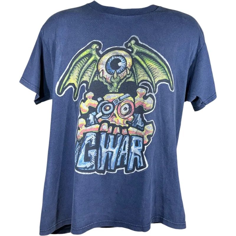 Vintage Gwar Flying Eyeball Band Tee Zippered Front Buttoned Front Snap Front