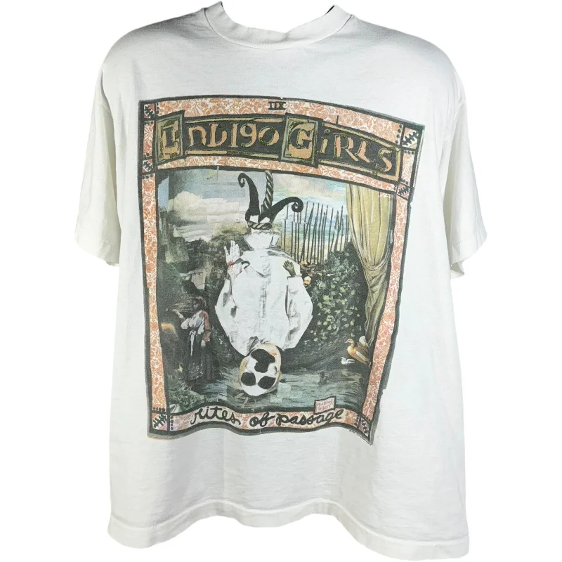 Vintage Indigo Girls "Rites Of Passage" Tee Wool Fabric Cashmere Fabric Tweed Fabric Vintage Indigo Girls "Rites Of Passage" Tee Wool Fabric Cashmere Fabric Tweed Fabric