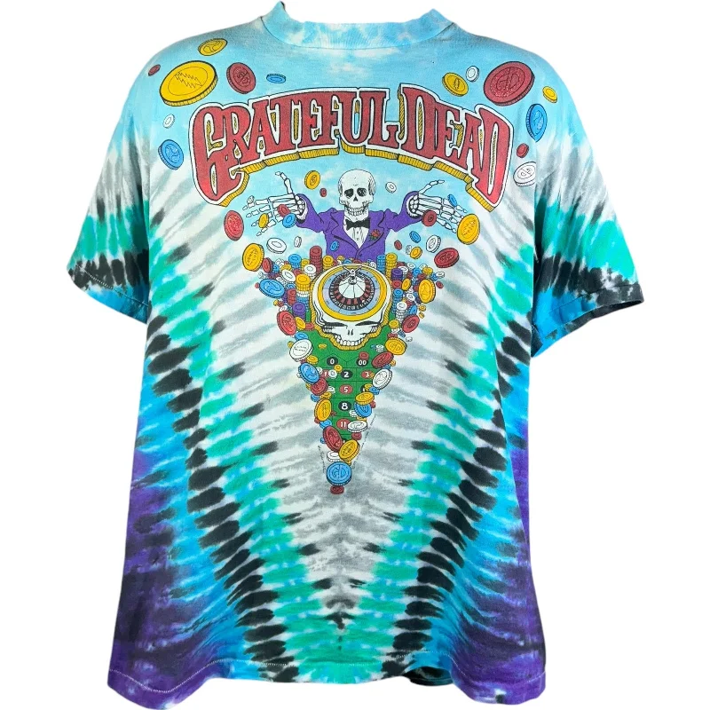 Vintage Liquid Blue Grateful Dead Las Vegas Tie-Dye Tee 1991 Plaid T-Shirt Polka Dot Checkered Vintage Liquid Blue Grateful Dead Las Vegas Tie-Dye Tee 1991 Plaid T-Shirt Polka Dot Checkered
